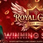 Royalglory Game mobile app interface showing the home screen, game categories, and navigation options for Android users.